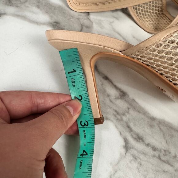 Zara Mesh Stiletto Mules Nude Cream Size 10 / 41 - Picture 14 of 14